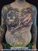 Black and grey large Biomech tattoo unfinished